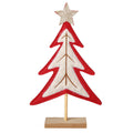Christmas Felt Red & White Tree With Gold Star