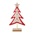 Christmas Sm Felt Red & White Tree With Gold Star