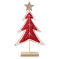 Christmas Red Felt Tree On Wooden Stand With Star