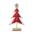 Christmas Red Felt Tree On Wooden Stand & Star Sml