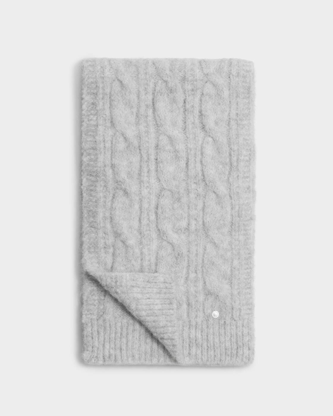 Katie Loxton Cable Knit Scarf Light Grey
