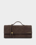 Katie Loxton Alma Clutch Bitter Chocolate Suedette