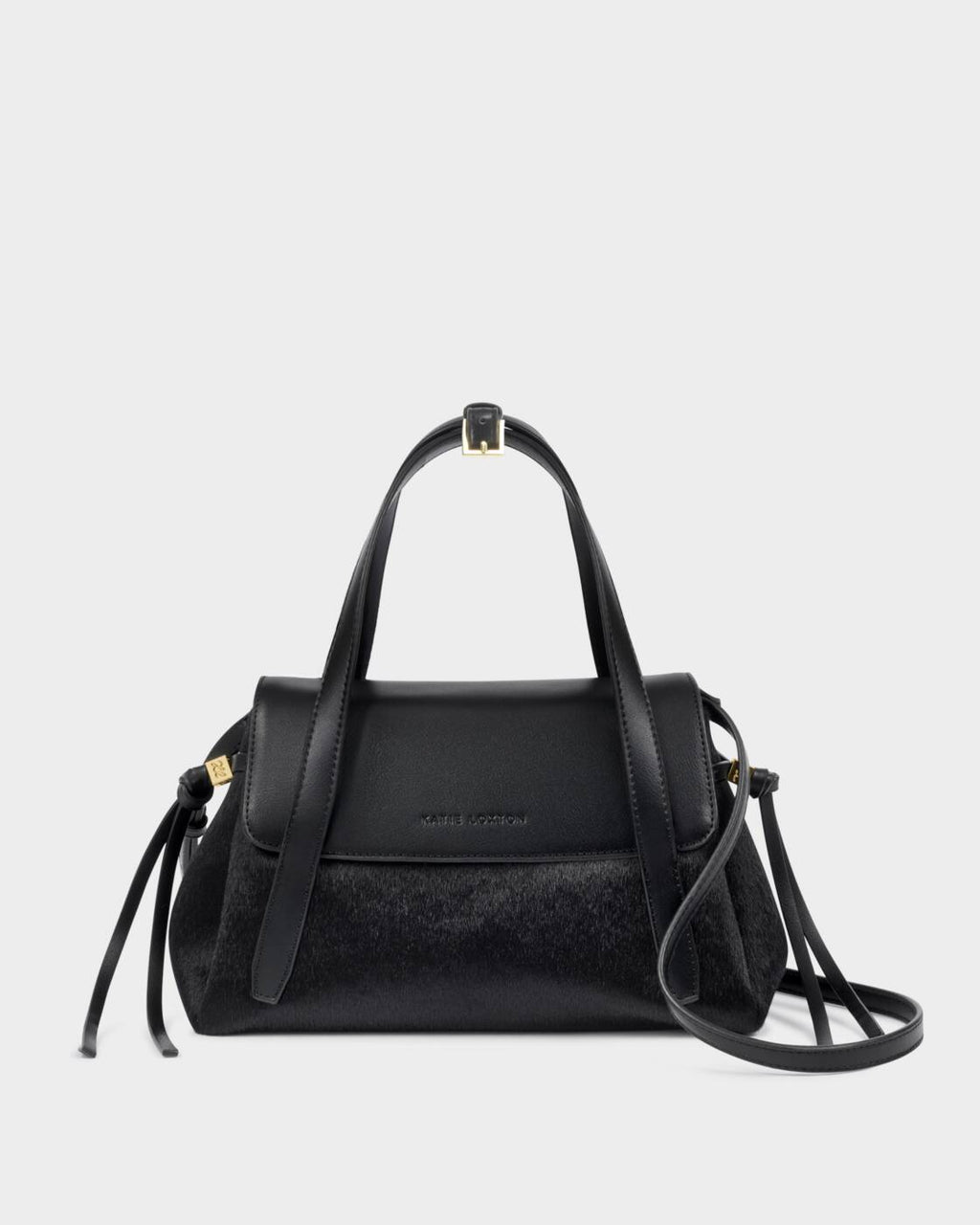 Katie Loxton Alyssa Top Handle Black Faux Pony Black