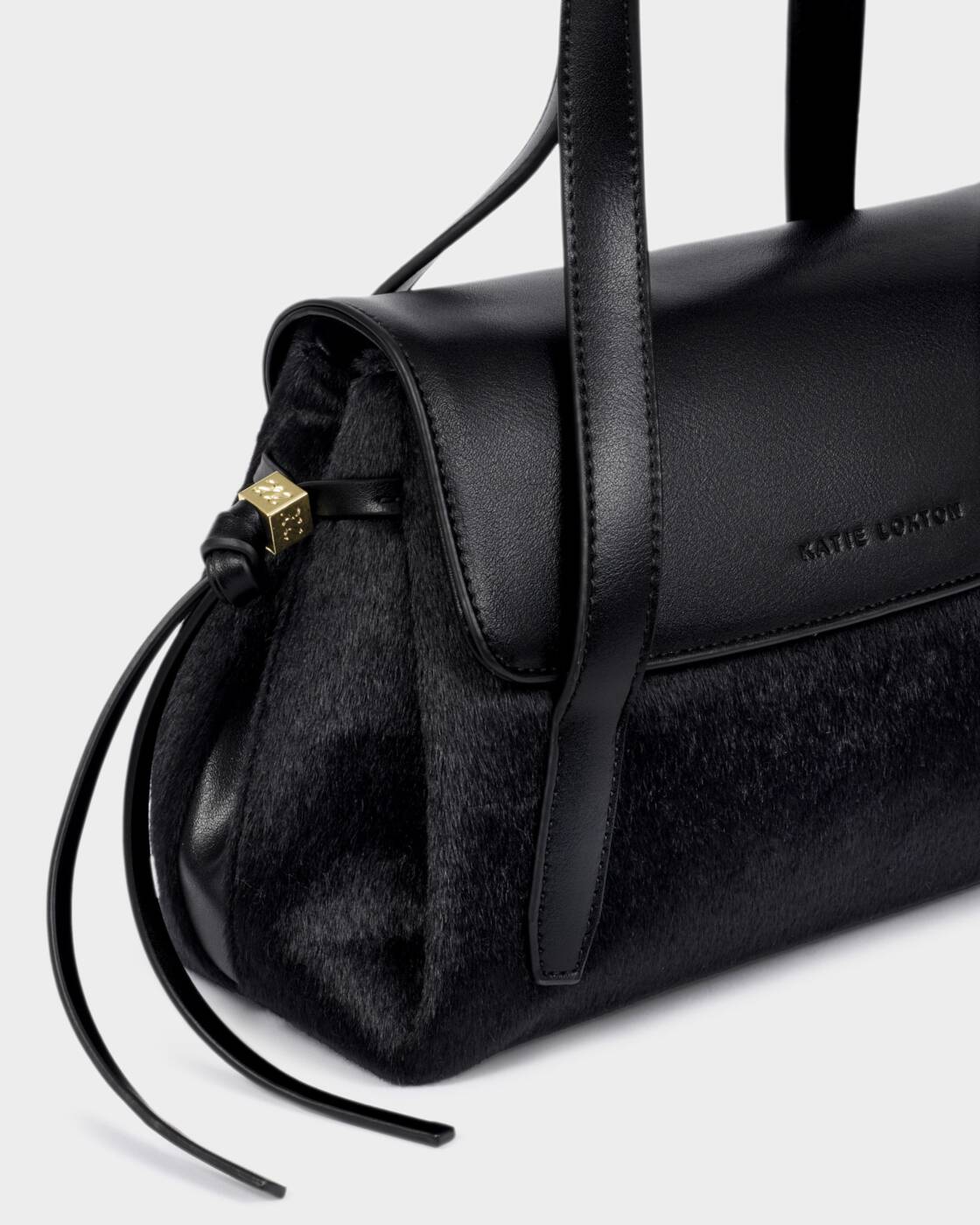 Katie Loxton Alyssa Top Handle Black Faux Pony Black