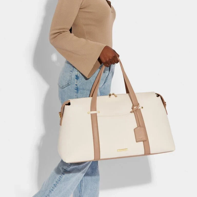 Katie Loxton Amalfi Canvas Weekend Bag Off White Soft Tan
