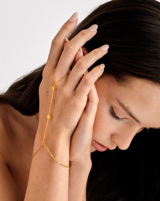 Katie Loxton Aphira Hand Chain Gold Coated