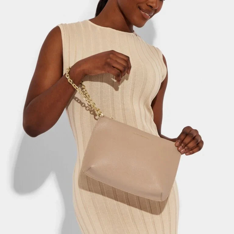 Katie Loxton Astrid Chain Clutch Soft Tan