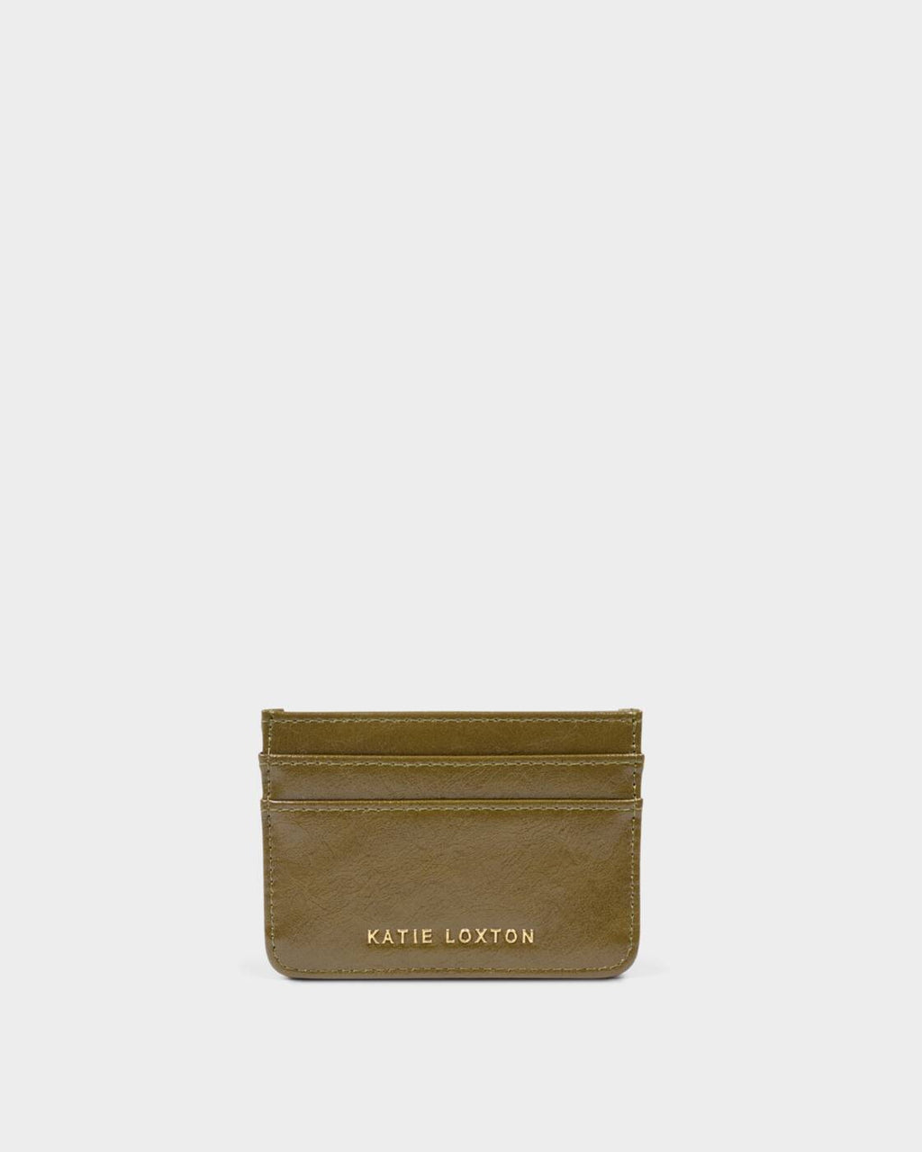 Katie Loxton Avery Cardholder Deep Olive Patent Crackle