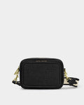 Katie Loxton Avery Raffia Small Crossbody Bag Black Raffia/Black