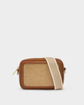 Katie Loxton Avery Raffia Small Crossbody Bag Natural Raffia/Cognac
