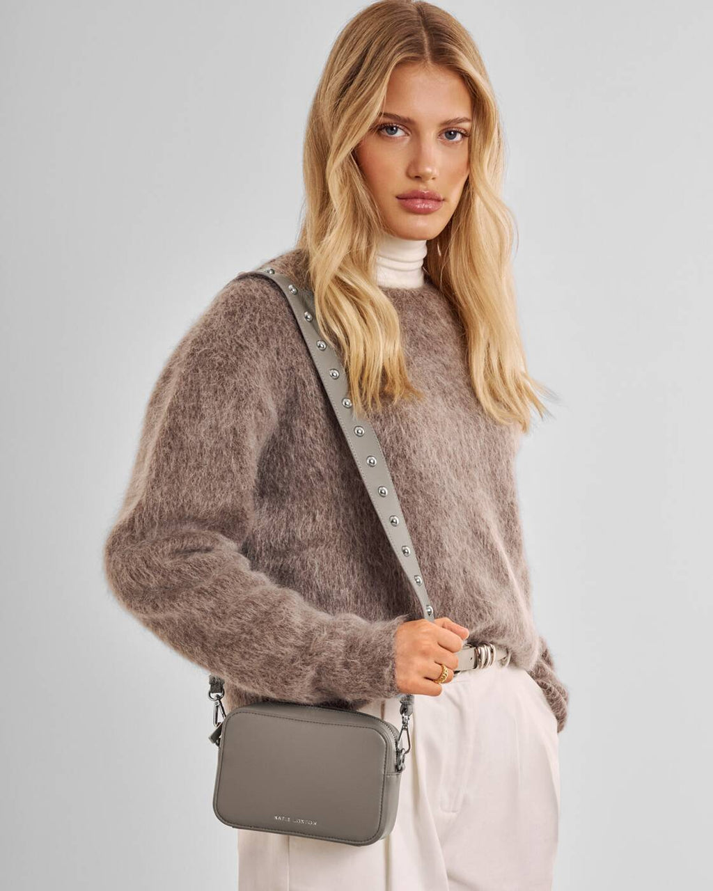 Katie Loxton Avery Small Crossbody Bag Silver Mink Studded