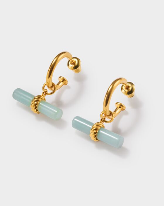 Katie Loxton Azura T-Bar Hoop Earrings Gold Coated