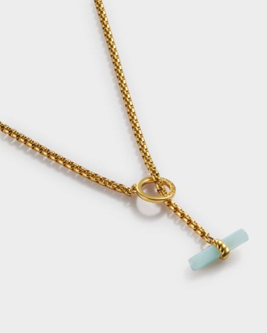 Katie Loxton Azura T-Bar Necklace Gold Coated