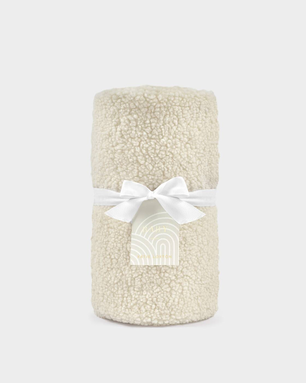 Katie Loxton Baby Borg Blanket Off White