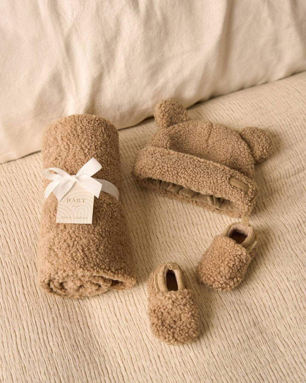 Katie Loxton Baby Borg Blanket Tan