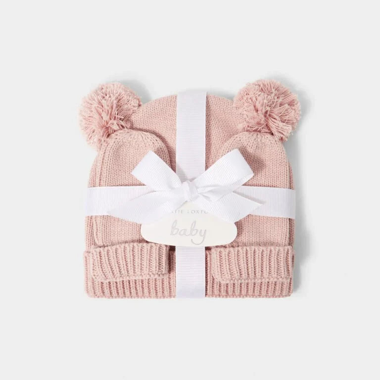 Katie Loxton Baby Hat And Mittens Set Pink