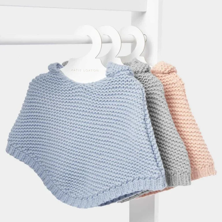 Katie Loxton Baby Knitted Poncho Blue