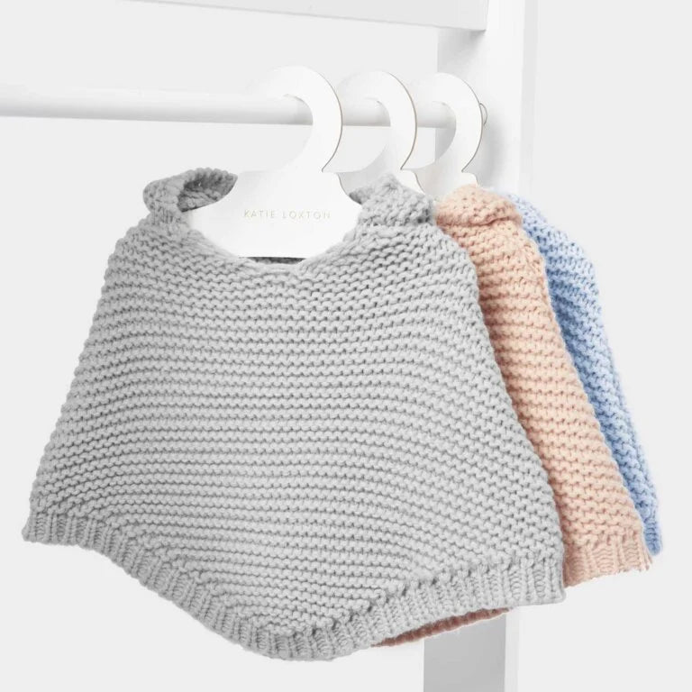 Katie Loxton Baby Knitted Poncho Grey