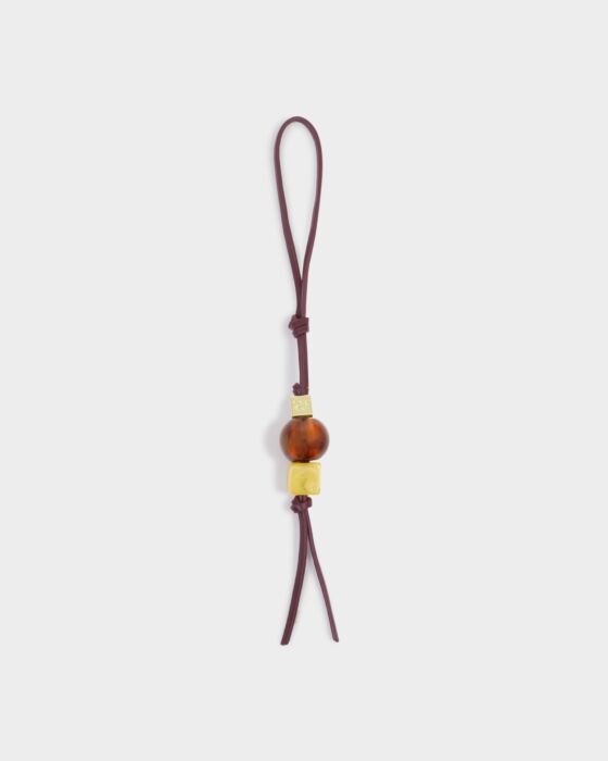 Katie Loxton Beaded Keyring Bag Charm Bitter Chocolate