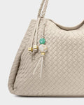 Katie Loxton Beaded Keyring Bag Charm Oyster