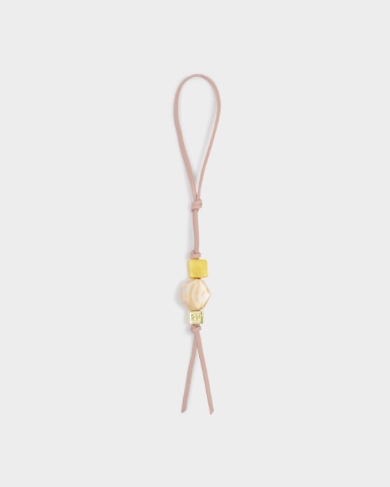 Katie Loxton Beaded Keyring Bag Charm Pink Heather