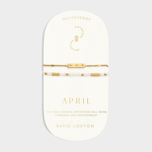 Katie Loxton Birthstone Bracelet April Rock Crystal