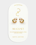 Katie Loxton Birthstone Hoop Earrings August Aventurine