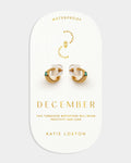 Katie Loxton Birthstone Hoop Earrings December Turquoise
