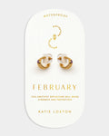 Katie Loxton Birthstone Hoop Earrings February Amethyst