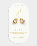 Katie Loxton Birthstone Hoop Earrings June Moonstone