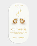 Katie Loxton Birthstone Hoop Earrings October Tourmaline