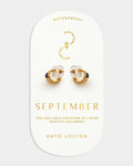 Katie Loxton Birthstone Hoop Earrings September Lapis Lazuli