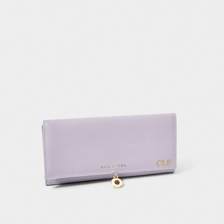 Katie Loxton Birthstone Jewellery Roll February Light Lilac