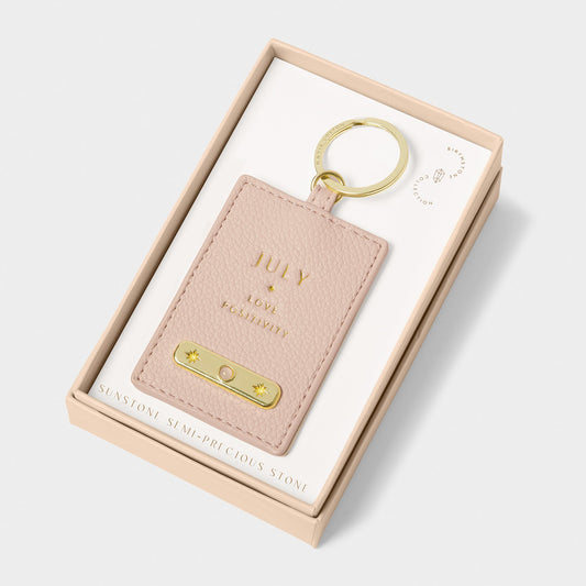 Katie Loxton Birthstone Keyring July Nude Pink