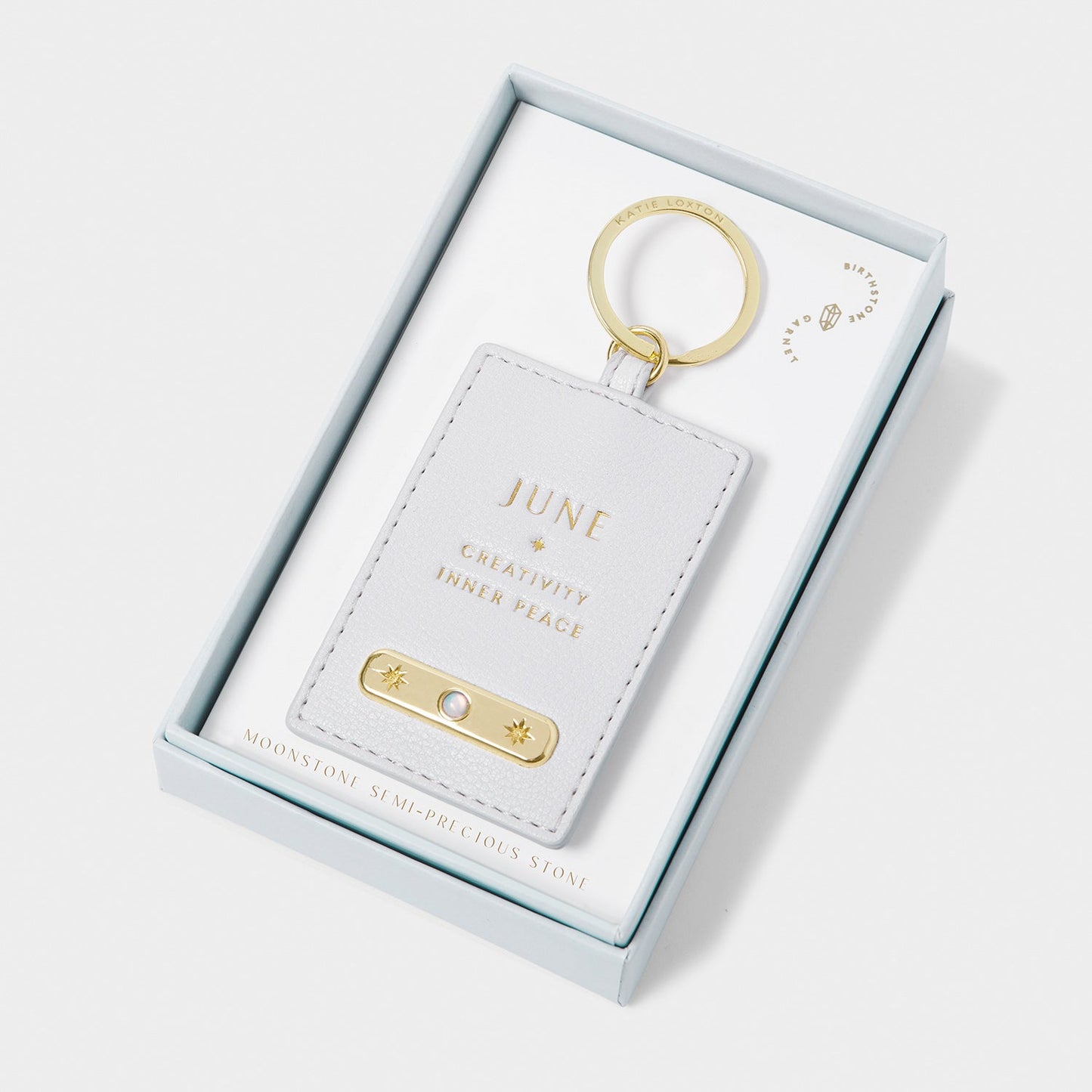 Katie Loxton Birthstone Keyring June Powder Blue