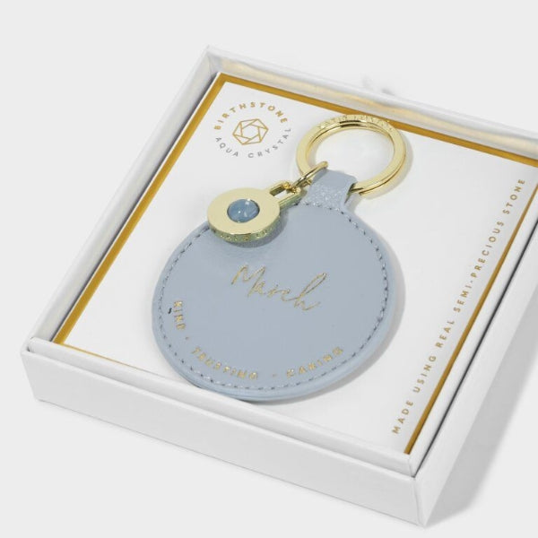 Katie Loxton Birthstone Keyring March Blue