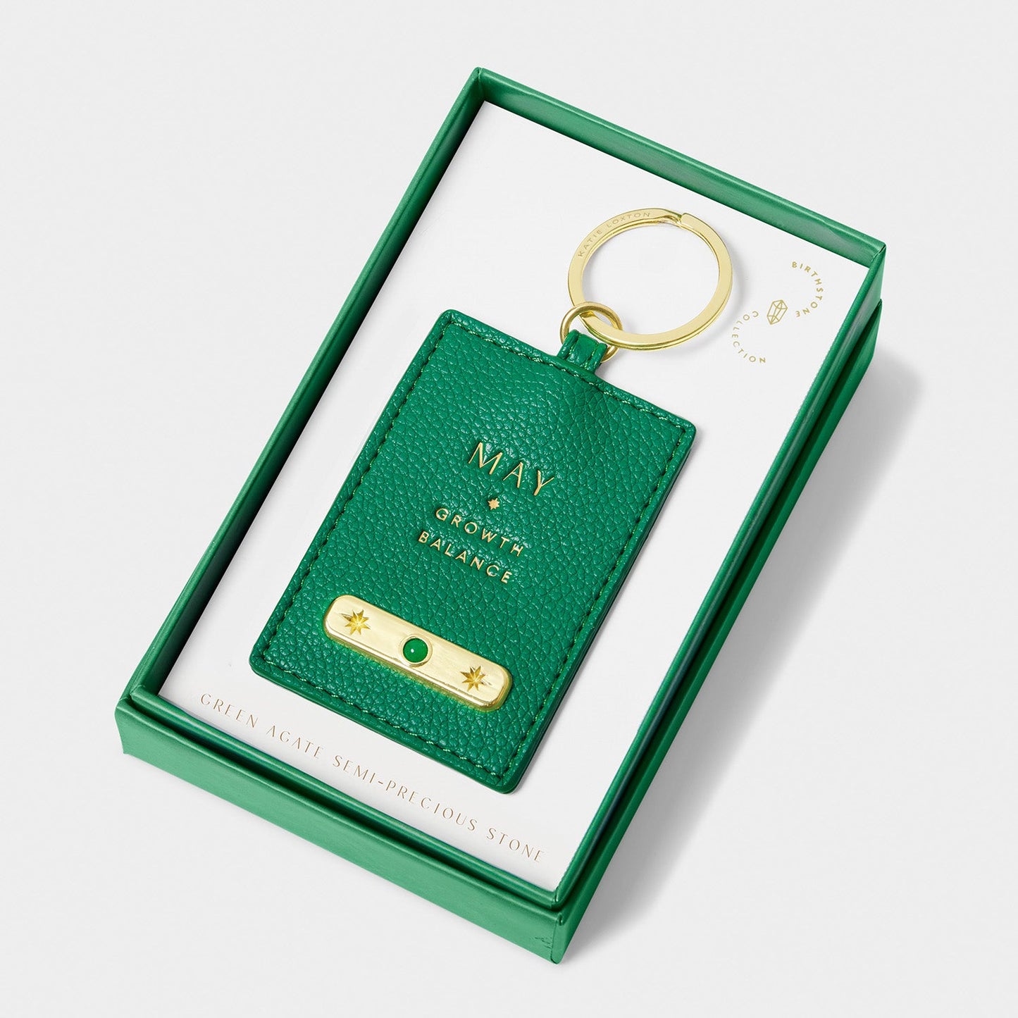 Katie Loxton Birthstone Keyring May Deep Green