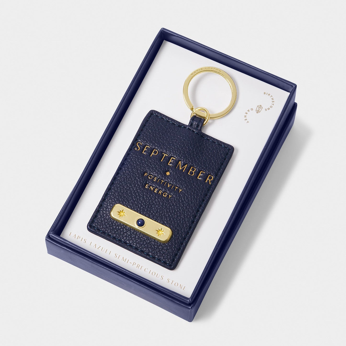 Katie Loxton Birthstone Keyring September Deep Navy