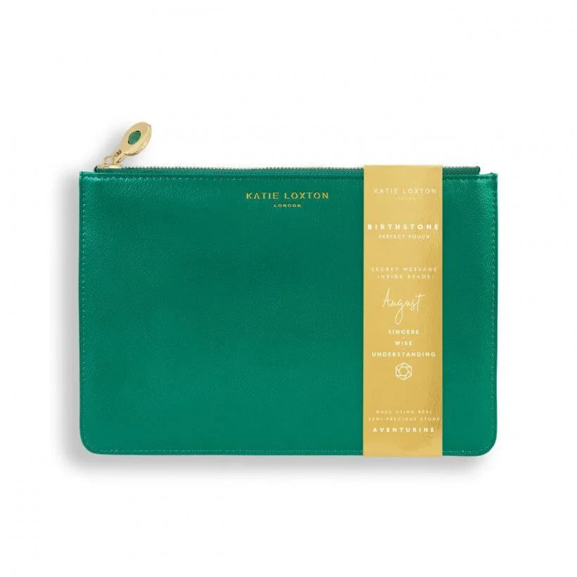 Katie Loxton Birthstone Perfect Pouch August Aventurine Green