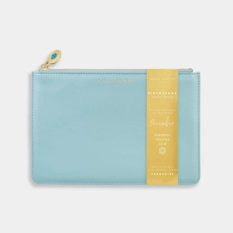Katie Loxton Birthstone Perfect Pouch December Turquoise Duck Egg Blue