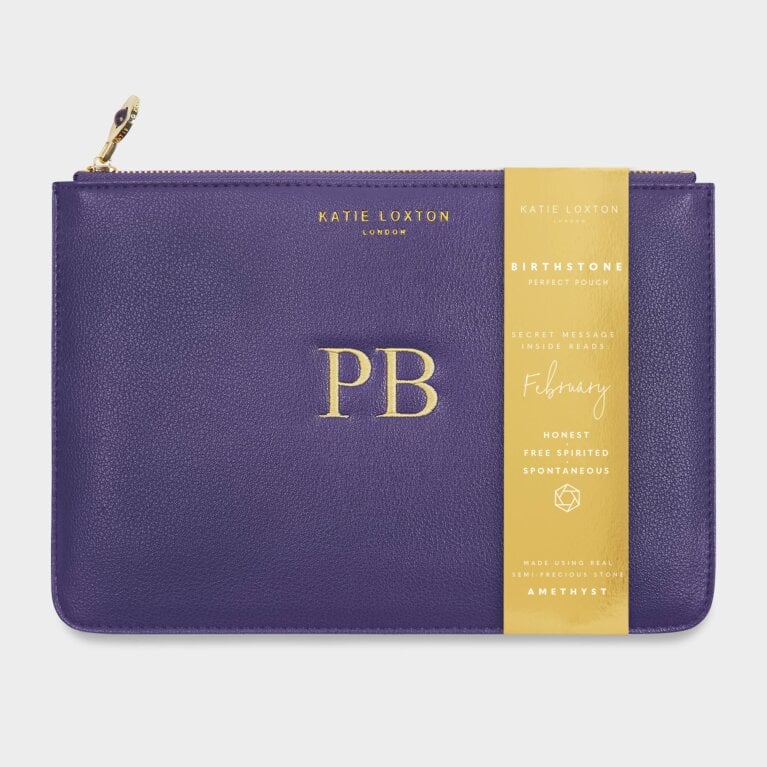 Katie Loxton Birthstone Perfect Pouch February Amethyst Purple