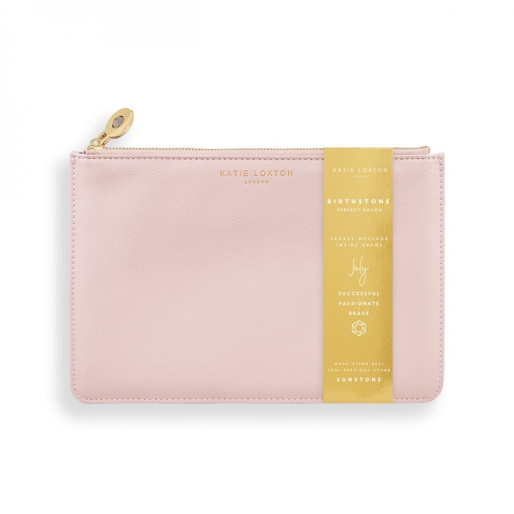 Katie Loxton Birthstone Perfect Pouch July Sunstone Blush Pink