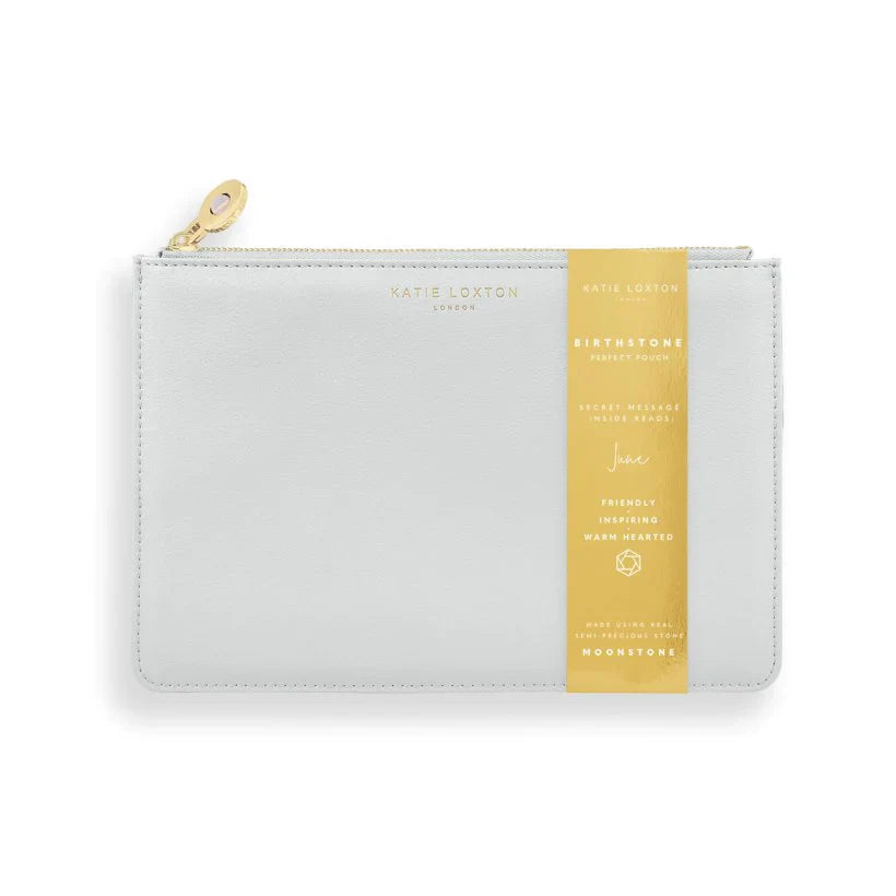 Katie Loxton Birthstone Perfect Pouch June Moonstone Pale Grey