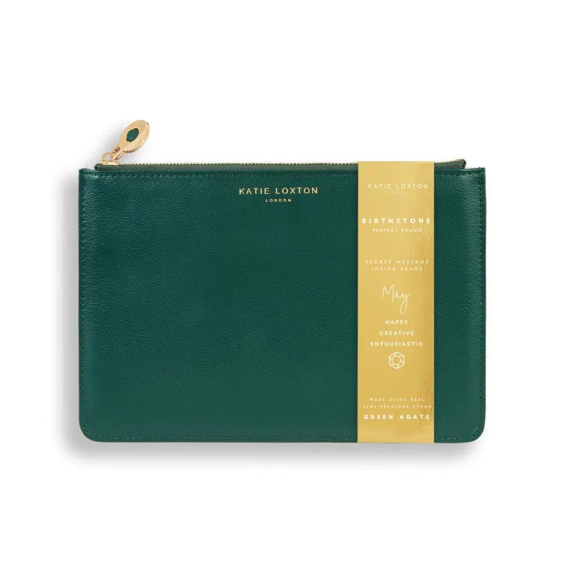 Katie Loxton Birthstone Perfect Pouch May Green Agate Dark Green