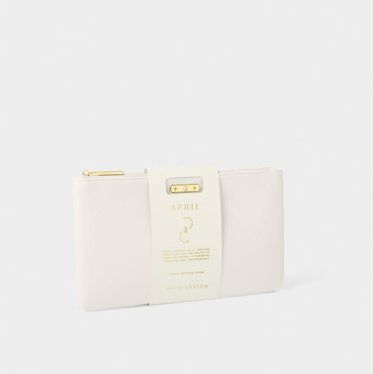 Katie Loxton Birthstone Pouch April Off White