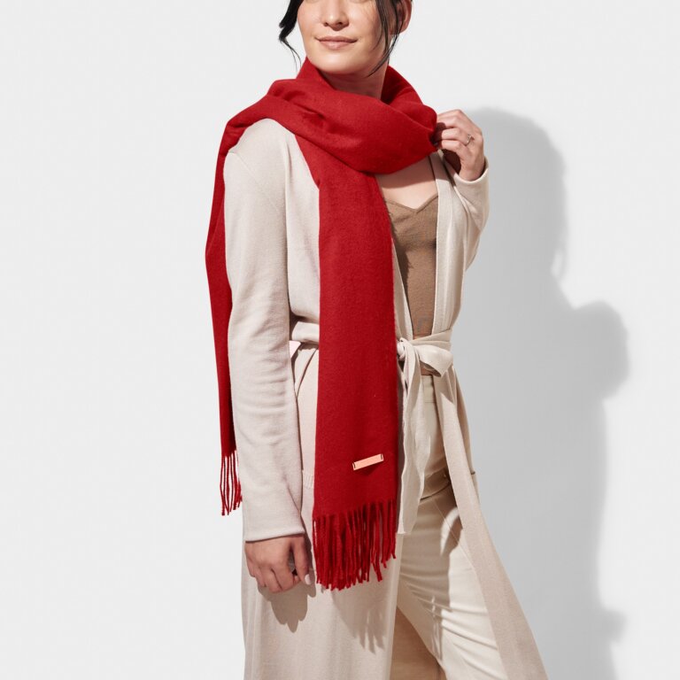 Katie Loxton Blanket Scarf Red