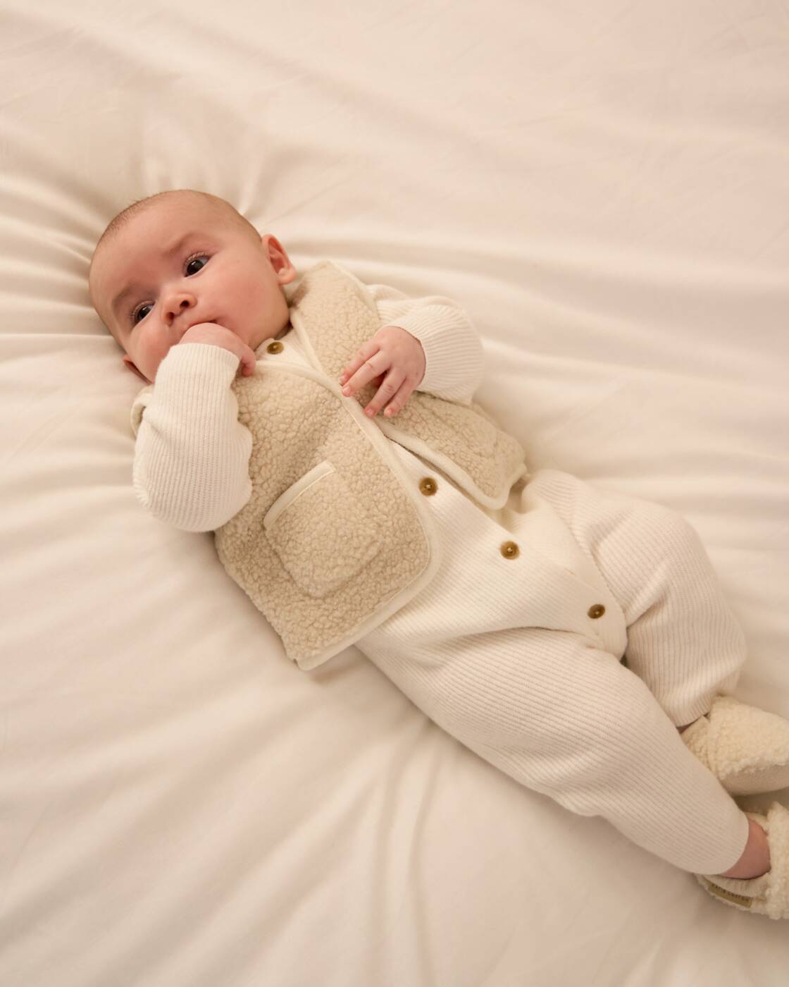 Katie Loxton Baby Borg Gilet Off White