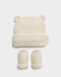 Katie Loxton Baby Borg Hat And Mittens Off White