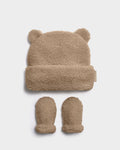 Katie Loxton Baby Borg Hat And Mittens Tan