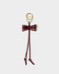 Katie Loxton Bow Charm Keyring Deep Rose/Black Cherry